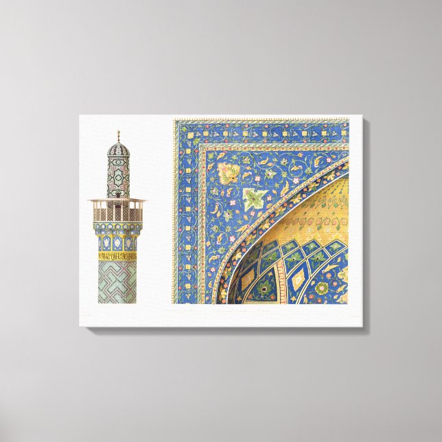 Impressão Em Tela Detalhes Arquitetônicos do Mesdjid-i-Shah, Isf (Frente)