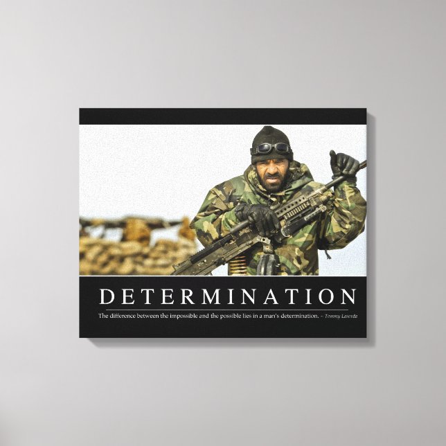 Impressão Em Tela Determinação: Cotação Inspiracional (Frente)