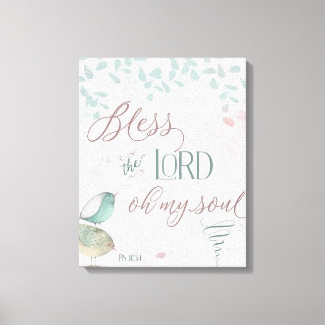 Impressão Em Tela Deus abençoe - Ps 103:1 (Frente)