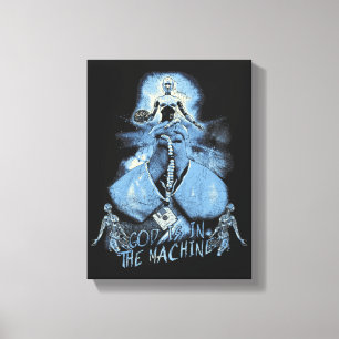 Impressão Em Tela Deus está na máquina - Design Techno-Dystopian