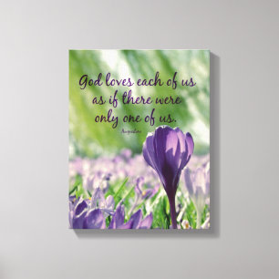 Impressão Em Tela Deus Inspiracional ama cada uma das nossas citaçõe