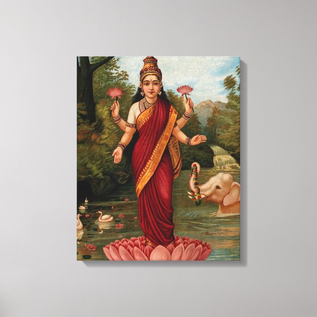 Impressão Em Tela Deusa Lakshmi da Fortuna e Prosperidade (Frente)