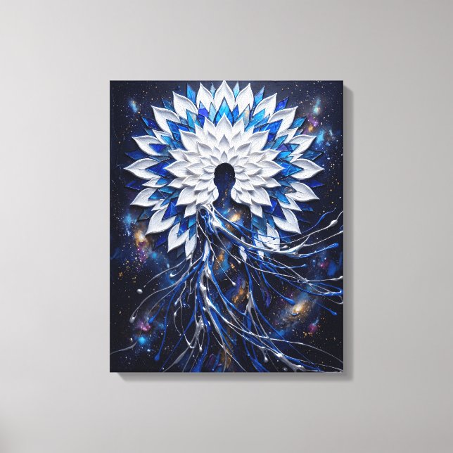 Impressão Em Tela Deusa Mandala de Impasto Celestial (Frente)