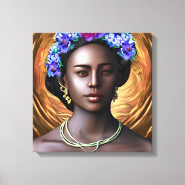 Impressão Em Tela Deusa Negra | Arte AI entre mulheres afro-american