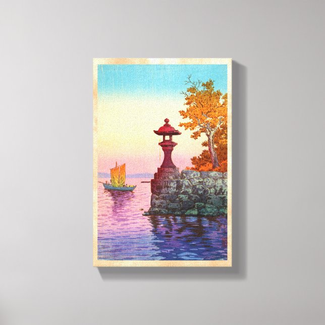 Impressão Em Tela Devolução de veleiro em Yabase Tsuchiya Koitsu han (Frente)