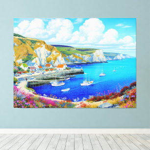 Impressão Em Tela "Devon Harbor Dreamscape" - Uma paisagem marinha i