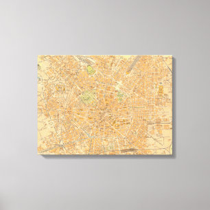 Impressão Em Tela Di Milão de Pianta - mapa de Milão, Italia