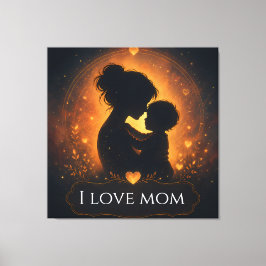Impressão Em Tela Dia das Mães Eu Amo Mamãe Arte de Parede em Lona