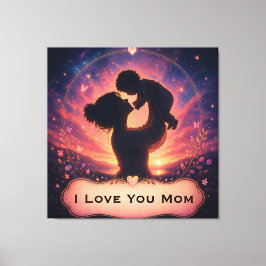 Impressão Em Tela Dia das Mães Eu Te Amo Mamãe Arte de Parede em Lon