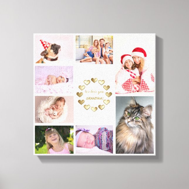 Impressão Em Tela Dia de as mães de Colagem de Fotos da Família Dour (Frente)