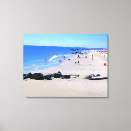 Impressão Em Tela 'Dia de Verão na Praia (Azul)' Envolvido