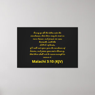 Impressão Em Tela Dia do ano novo Bíblia Verse Malachi 3:10 (KJV)