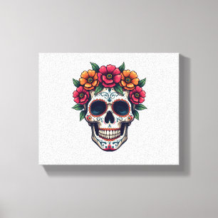 Impressão Em Tela Dia do Crânio do Açúcar Morto - Dia de los Muertos