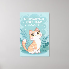 Impressão Em Tela Dia Internacional do Gato Arte de Gato Caprichosa 