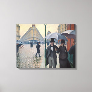 Impressão Em Tela Dia Rainy da Rua Paris por Gustave Caillebotte