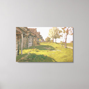 Impressão Em Tela Dia Sunlit. Uma vila pequena, 1898