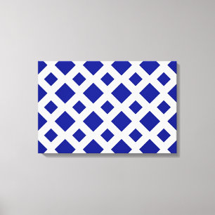 Impressão Em Tela Diamantes de Marinho em Branco