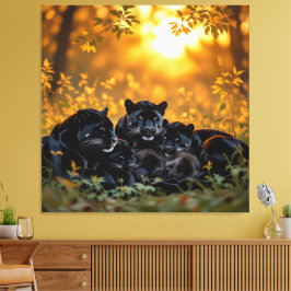 Impressão Em Tela   Die stille Eleganz der Pantherfamilie  