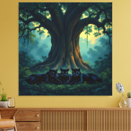 Impressão Em Tela Die stille Eleganz der Pantherfamilie