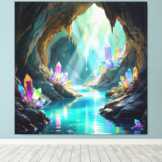 Impressão Em Tela „Die verborgene Schatzhöhle der Edelsteine“ (Insitu(piso de madeira))