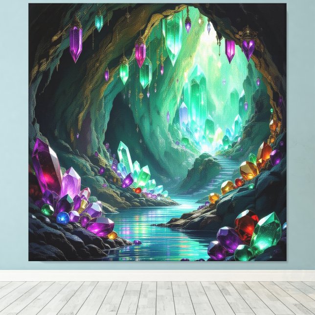 Impressão Em Tela „Die verborgene Schatzhöhle der Edelsteine“ (Insitu(piso de madeira))