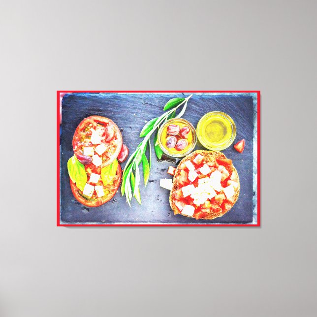 Impressão Em Tela "Dieta Grega e Mediterrânica" Foto Grata. Compre a (Frente)