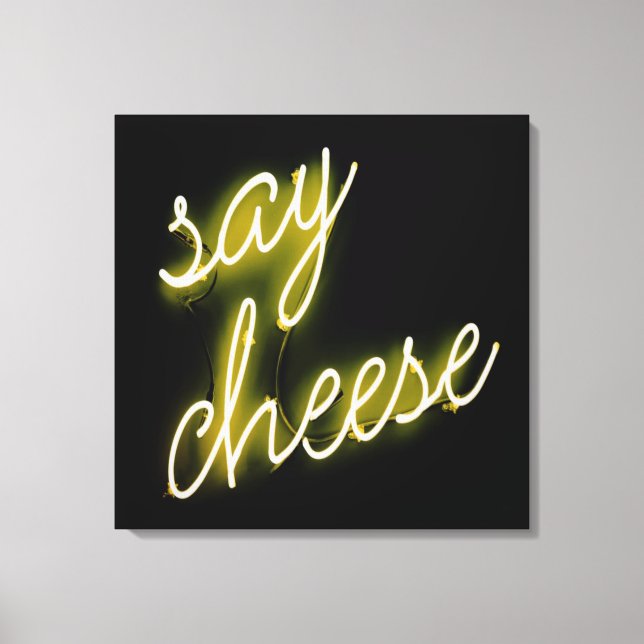 Impressão Em Tela Diga Luzes de Neon de Queijo (Frente)