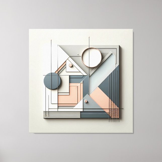 Impressão Em Tela Dimensional Geometric Balance (Frente)