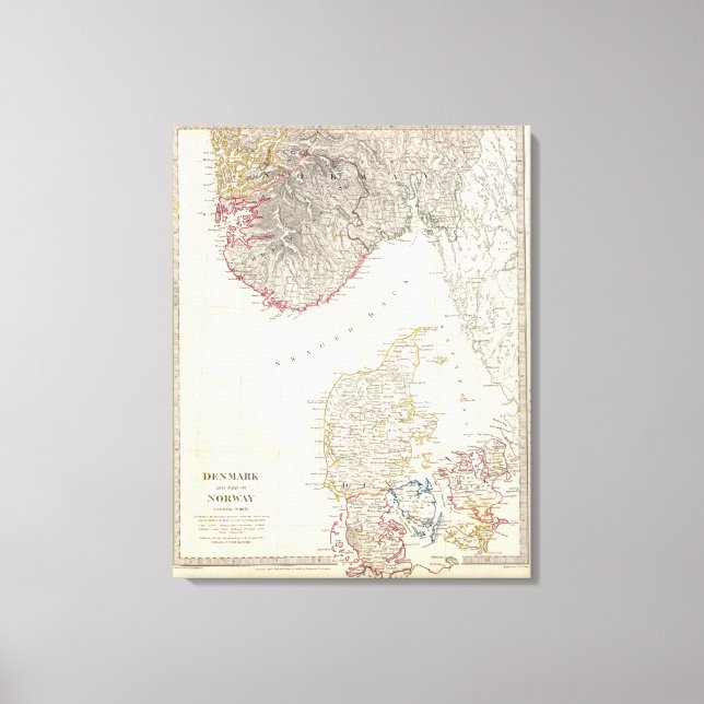 Impressão Em Tela Dinamarca, Noruega (Frente)