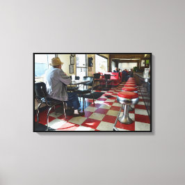 Impressão Em Tela Diner Interior do Namorados Vintage