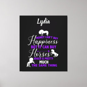 Impressão Em Tela Dinheiro Pode Comprar Cavalos Roxos Personalizados