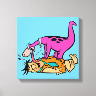 Impressão Em Tela Dino que lambe o Flintstone de Fred