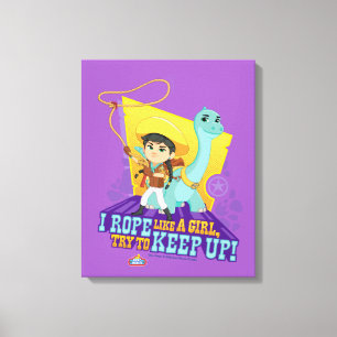 Impressão Em Tela Dino Ranch   Min e Clover