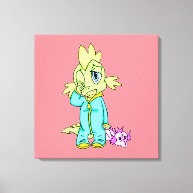 Impressão Em Tela Dinossauro bebê 24 x 24 (Frente)