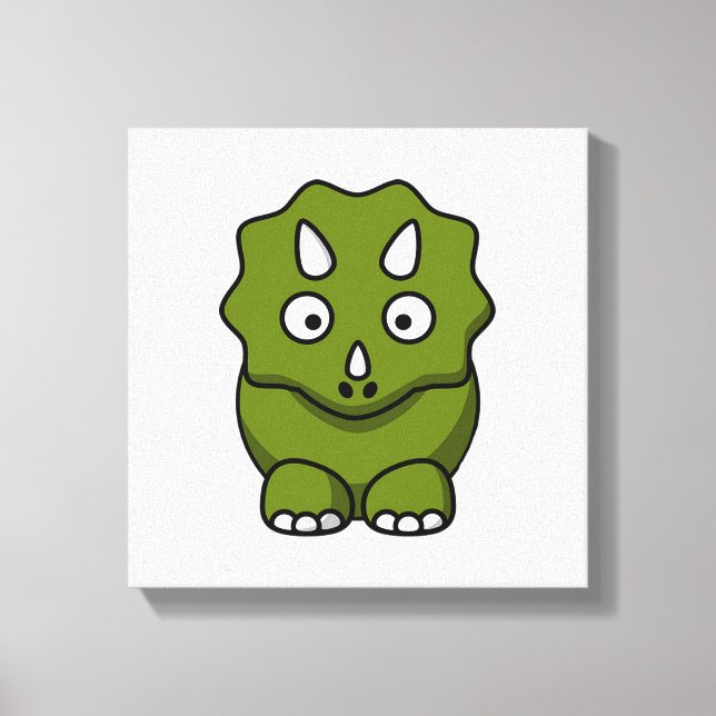 Impressão Em Tela Dinossauro de Cartoon Bonito (Frente)