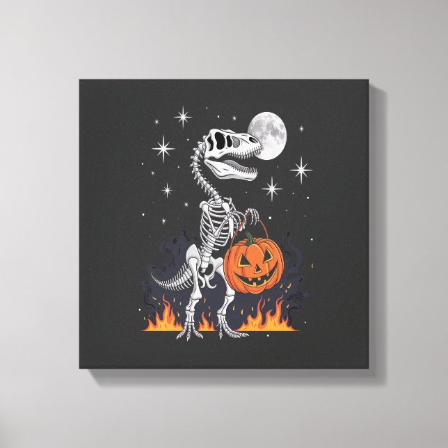Impressão Em Tela Dinossauro de Halloween Spooky Saurus (Frente)