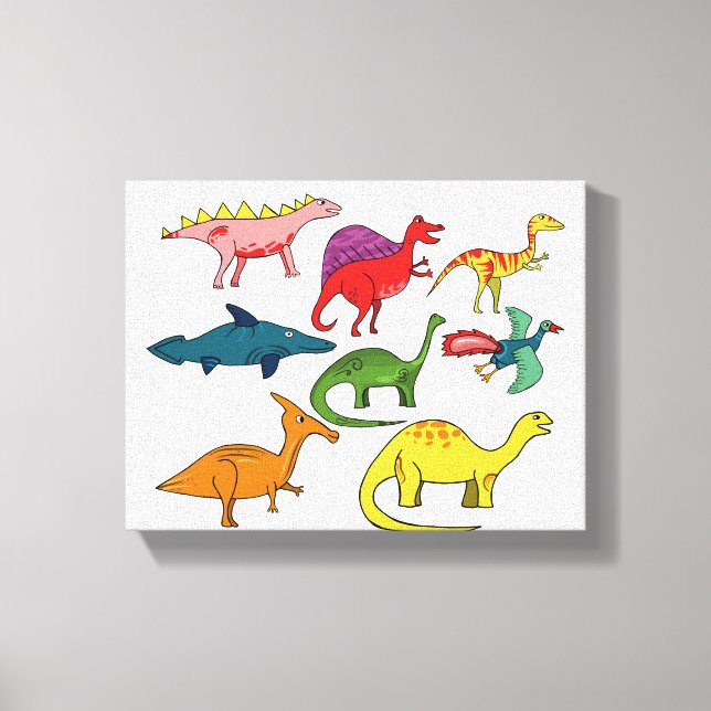 Impressão Em Tela Dinossauro-| Zazzle_Growth. (Frente)