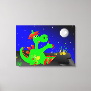 Impressão Em Tela Dinossauros bonitos