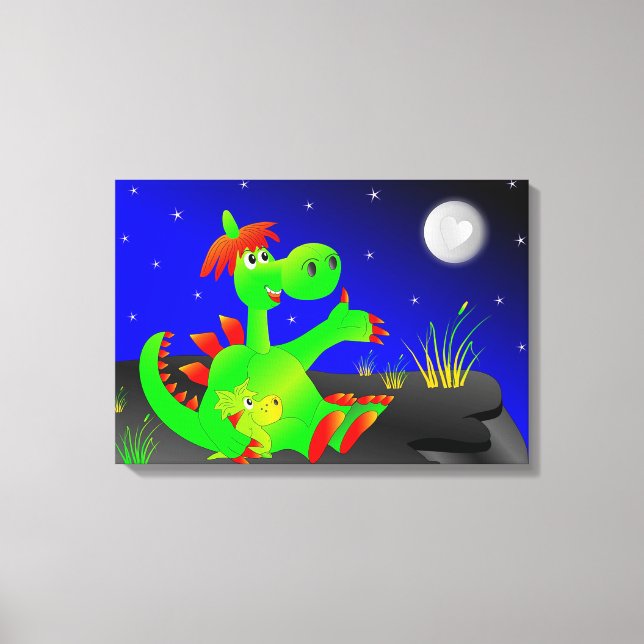 Impressão Em Tela Dinossauros bonitos (Frente)