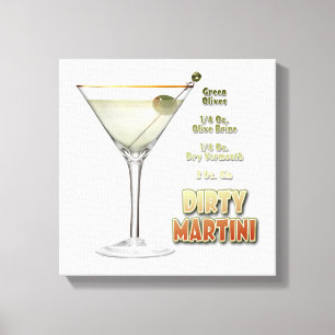 Impressão Em Tela Dirty Martini Cocktail Recebe art 12"x12"