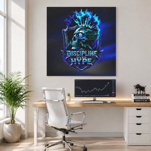 Impressão Em Tela Disciplina Sobre Hype Luz Azul Bitcoin Cripto