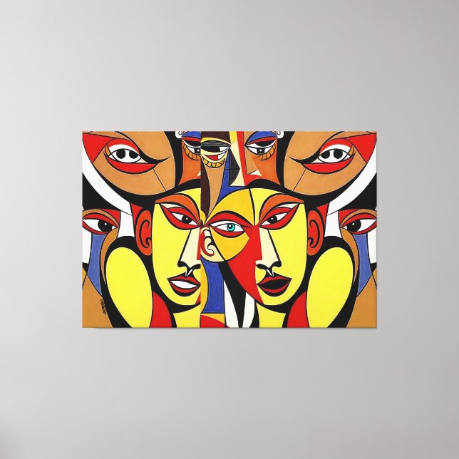 Impressão Em Tela Dissentidos, arte cúbica (Frente)