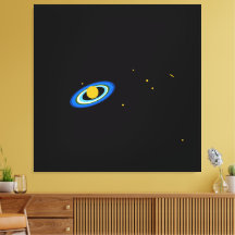 Distante Saturno Adrift Anéis Coloridos Externos