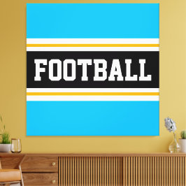 Impressão Em Tela Diversão do FUTEBOL Céu Azul Preto Amarelo Branco