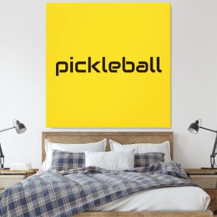 Impressão Em Tela Diversão Moderna Texto Negra Do PICKLEBALL Em Amar