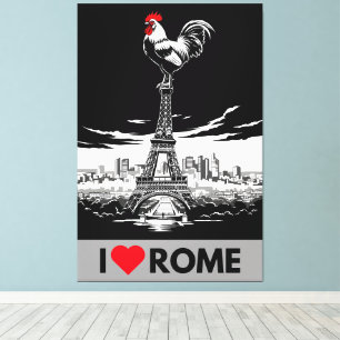 Impressão Em Tela Divertida Paródia "Eu amo Roma"