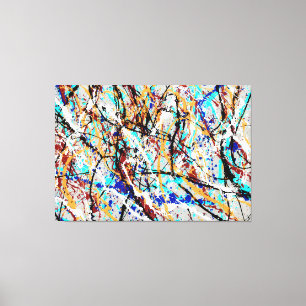 Impressão Em Tela DIVISOR COLORIDO LI - Pintura de ação - Abstrato-