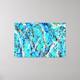 Impressão Em Tela DIVISOR COLORIDO LXV - Pintura de ação - Abstrato-