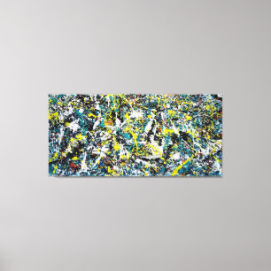 Impressão Em Tela DIVISOR COLORIDO X - Pintura de ação - Abstrato -