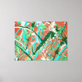 Impressão Em Tela DIVULGAÇÃO COLORIDA LXIX - Pintura de ação -